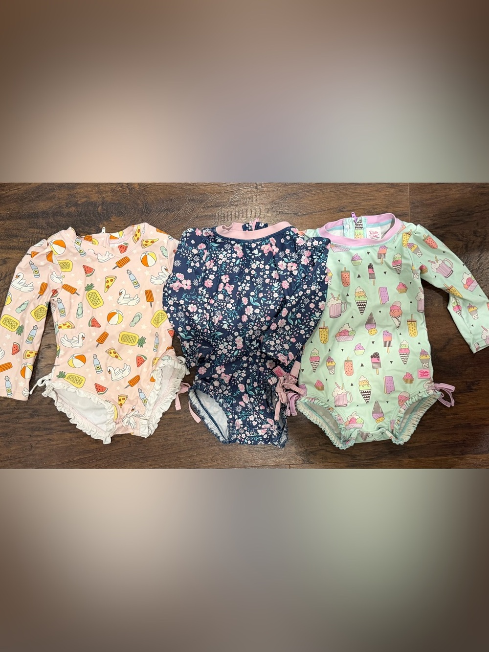 3 Ruffle Butts Swimsuits Long Sleeve Rash Guard